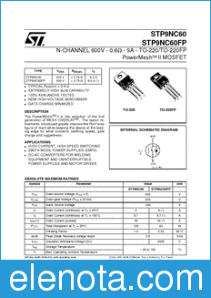 STMicroelectronics STP9NC60FP datasheet