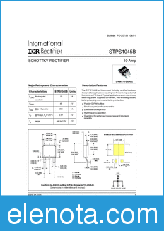 International Rectifier STPS1045B datasheet