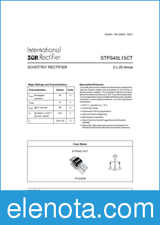 International Rectifier STPS40L15CT datasheet