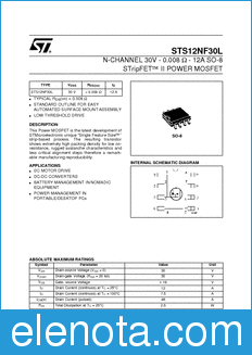 STMicroelectronics STS12NF30L datasheet