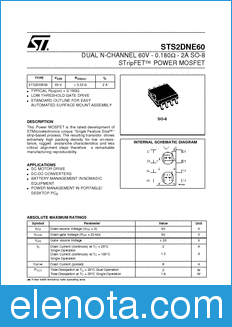STMicroelectronics STS2DNE60 datasheet