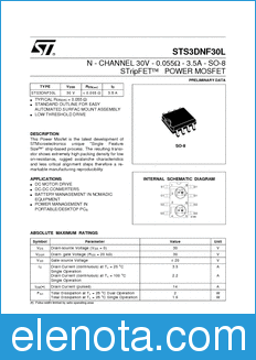 STMicroelectronics STS3DNF30L datasheet