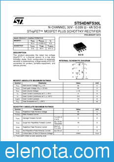 STMicroelectronics STS4DNFS30L datasheet