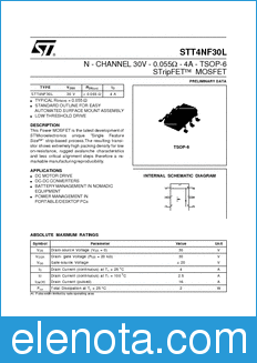 STMicroelectronics STT4NF30L datasheet