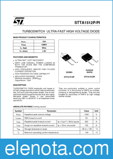 STMicroelectronics STTA1512 datasheet