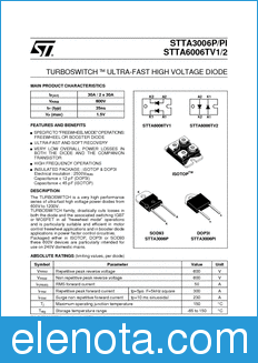 STMicroelectronics STTA3006 datasheet
