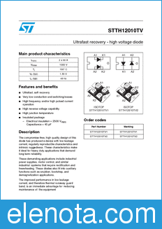 STMicroelectronics STTH12010TV datasheet