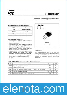 STMicroelectronics STTH1506TPI datasheet
