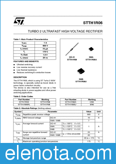 STMicroelectronics STTH1R06 datasheet