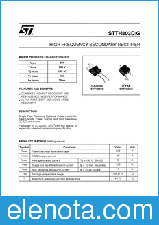 STMicroelectronics STTH803D datasheet