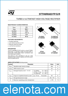 STMicroelectronics STTH8R06D datasheet