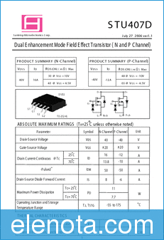 SamHop Microelectronics STU407D datasheet