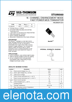 STMicroelectronics STU9NA60 datasheet