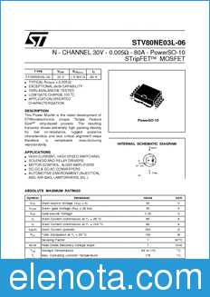 STMicroelectronics STV80NE03L-06 datasheet
