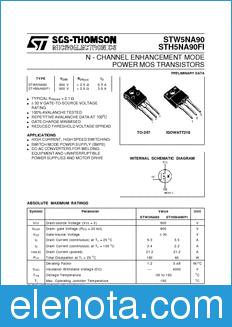 STMicroelectronics STW5NA90 datasheet