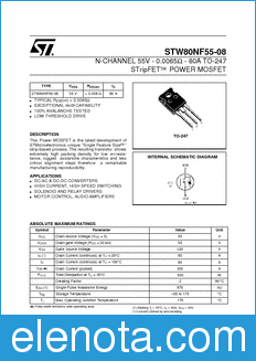 STMicroelectronics STW80NF55-08 datasheet