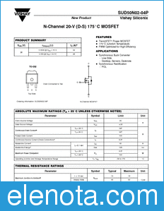 Vishay SUD50N02-04P datasheet