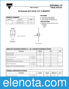 Vishay SUD50N02-11P datasheet
