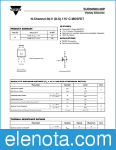 Vishay SUD50N03-06P datasheet