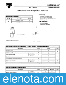Vishay SUD70N03-04P datasheet
