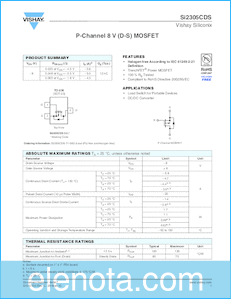 Vishay Si2305CDS datasheet