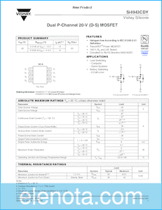 Vishay Si4943CDY datasheet