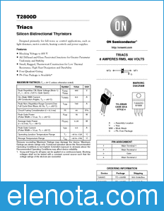 ON Semiconductor T2800D datasheet