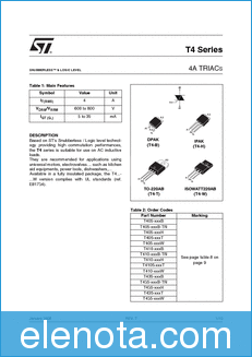 STMicroelectronics T405600 datasheet