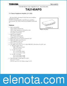 Toshiba TA2145AFG datasheet