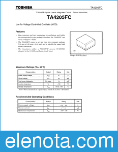 Toshiba TA4205FC datasheet