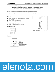 Toshiba TA79005SB datasheet