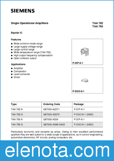Infineon TAA762 datasheet