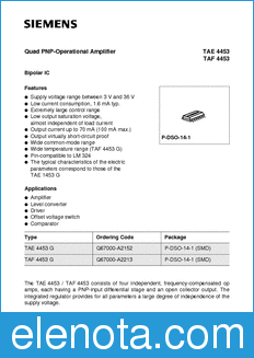 Infineon TAE4453 datasheet