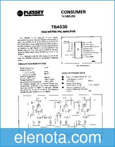 Plessey Semiconductors TBA530 datasheet