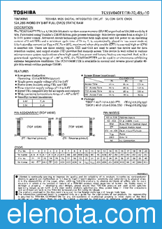 Toshiba TC55V040FT-10 datasheet