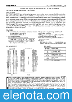 Toshiba TC55V16256FTI-12 datasheet