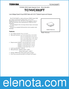 Toshiba TC74VCX02FT datasheet