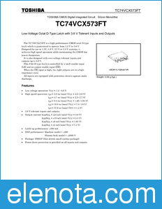 Toshiba TC74VCX573FT datasheet