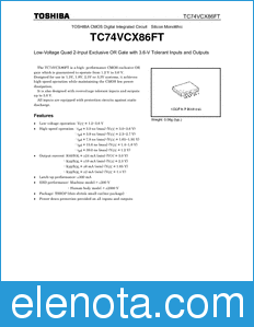 Toshiba TC74VCX86FT datasheet