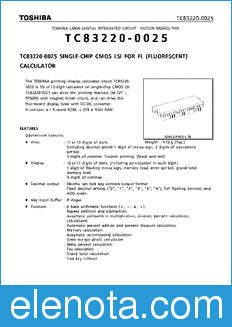 Toshiba TC83220-0025 datasheet