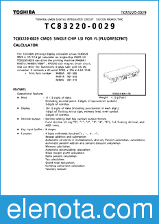 Toshiba TC83220-0029 datasheet