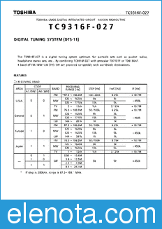 Toshiba TC9316F-027 datasheet
