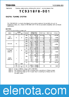 Toshiba TC9318FB-001 datasheet