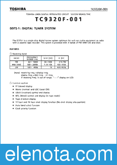 Toshiba TC9320F-001 datasheet
