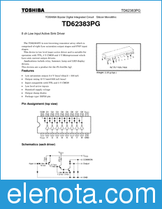 Toshiba TD62383PG datasheet