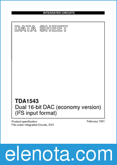Philips TDA1543 datasheet