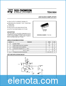 STMicroelectronics TDA1905 datasheet