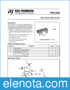 STMicroelectronics TDA1908 datasheet