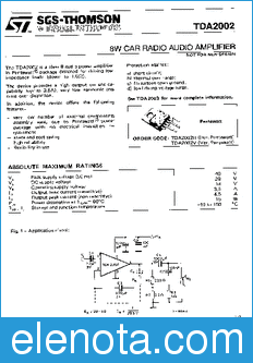 STMicroelectronics TDA2002 datasheet