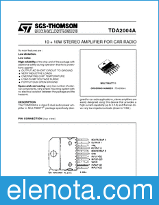 STMicroelectronics TDA2004A datasheet